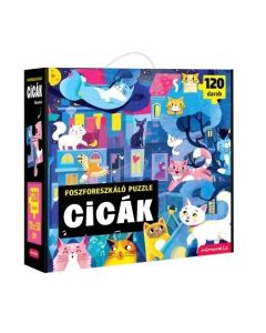 Foszforeszkáló puzzle - Cicák
